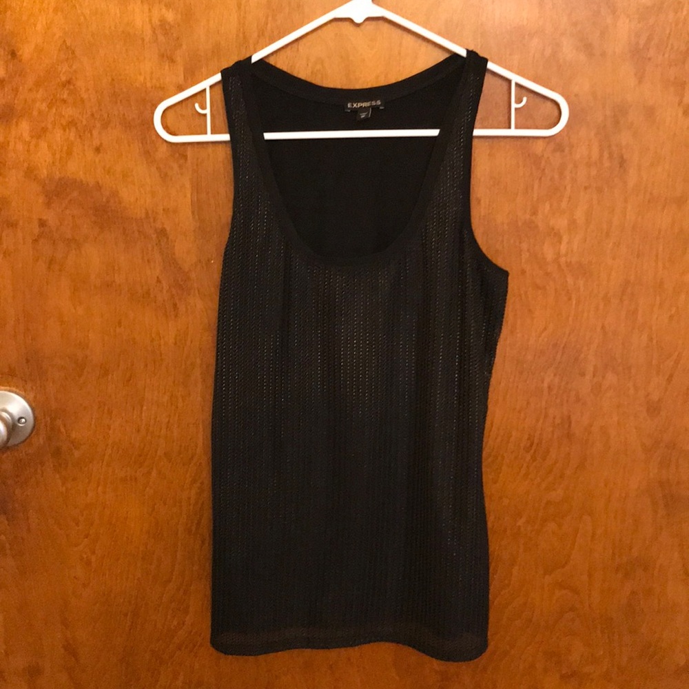 Express black/gold stitching tank top
